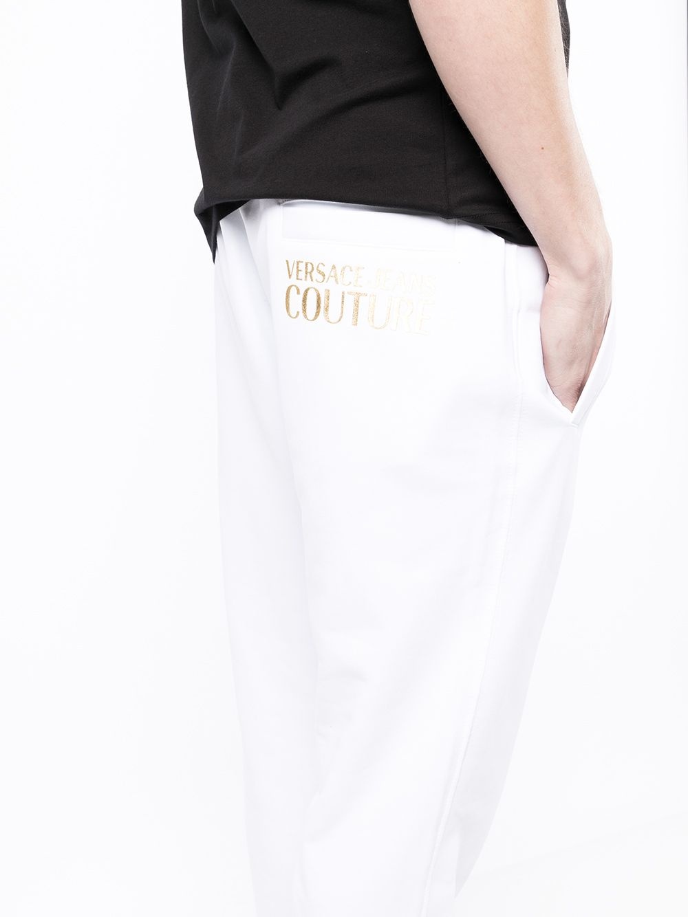 metallic-logo track pants - 5