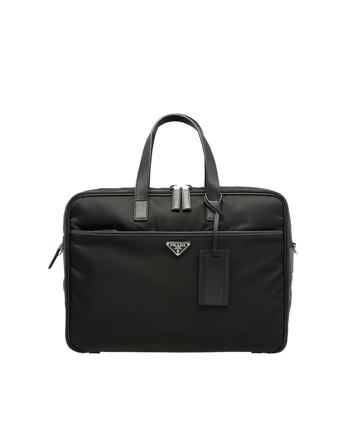 Re-Nylon and Saffiano leather briefcase - 1