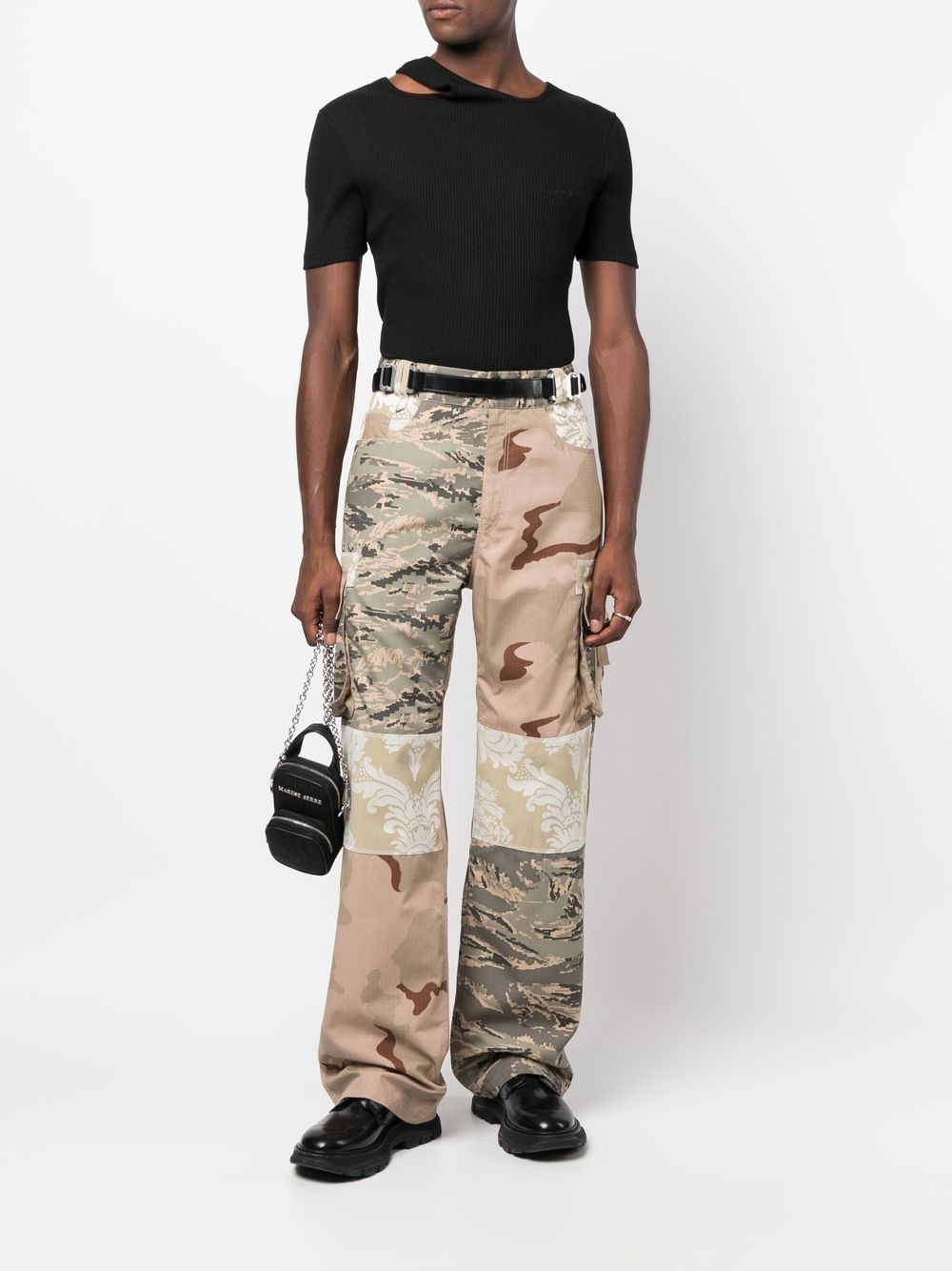 patchwork cargo trousers - 2