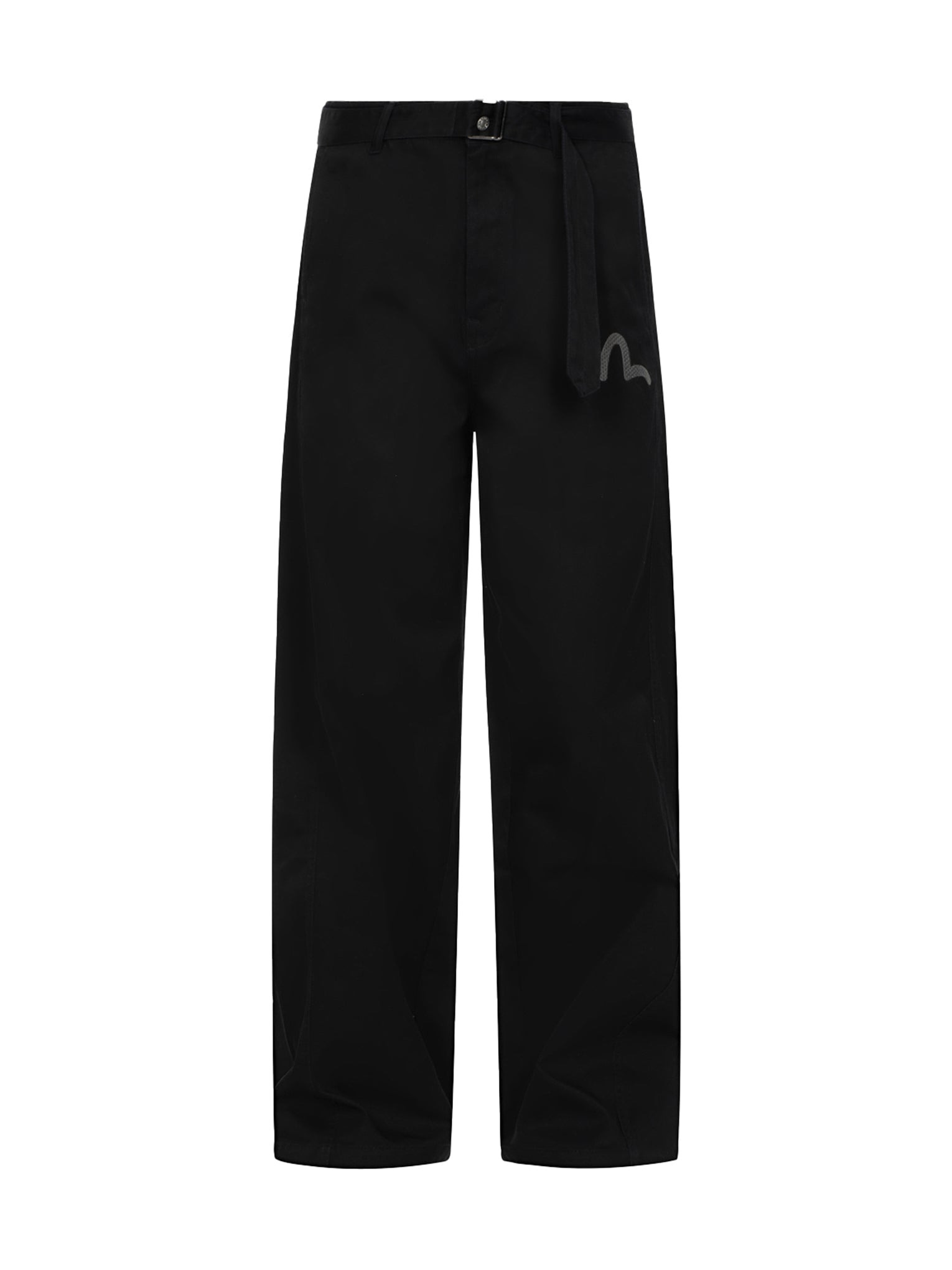 WHEEL OF WISDOM EMBROIDERY POCKET WIDE LEG WOVEN PANTS - 15