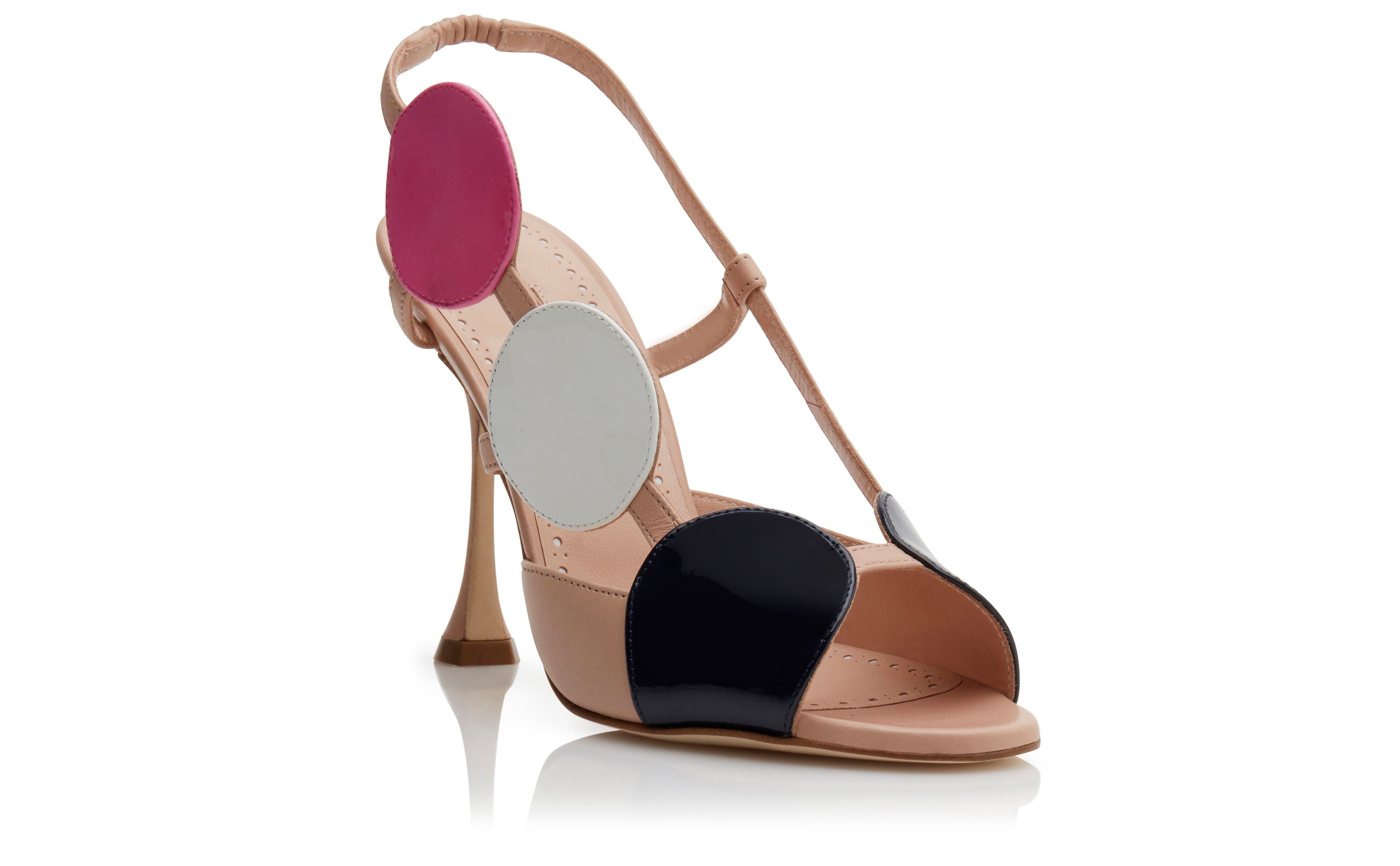 Multicoloured Nappa and Patent Leather Pumps - 3