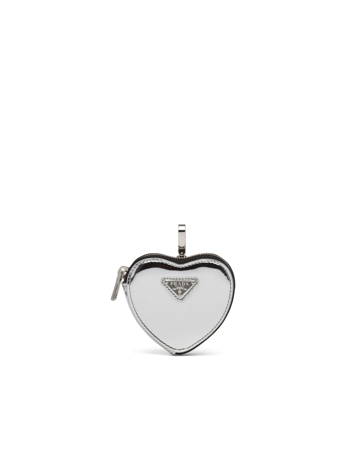Brushed leather heart mini-pouch - 1