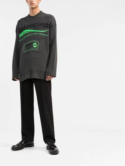 BALENCIAGA logo-print ribbed-knit jumper outlook