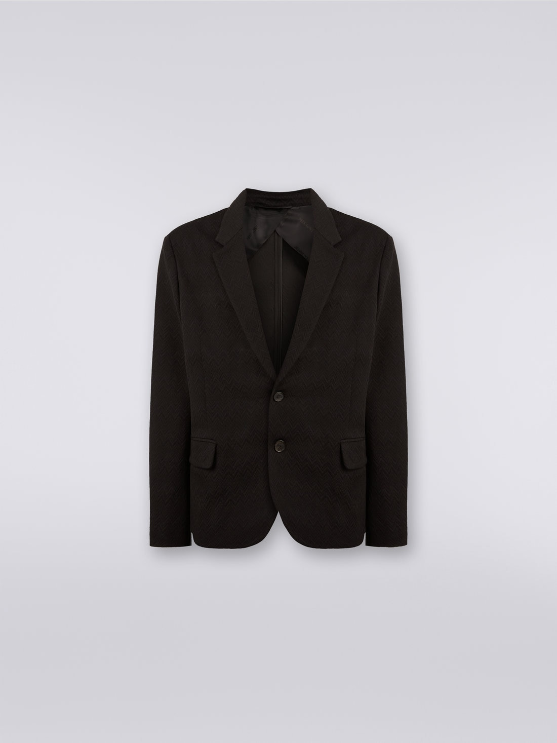 Wool blend jacket with chevron pattern - 1