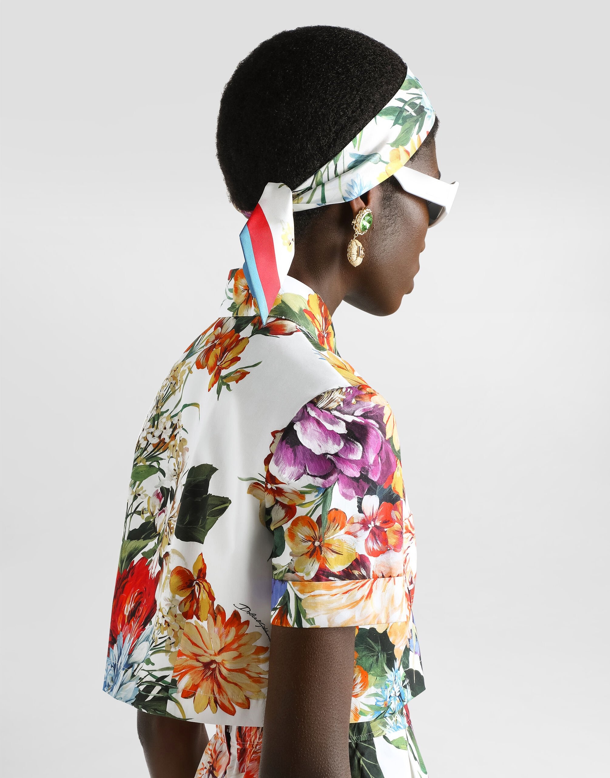 Flower bouquet-print poplin shirt - 5