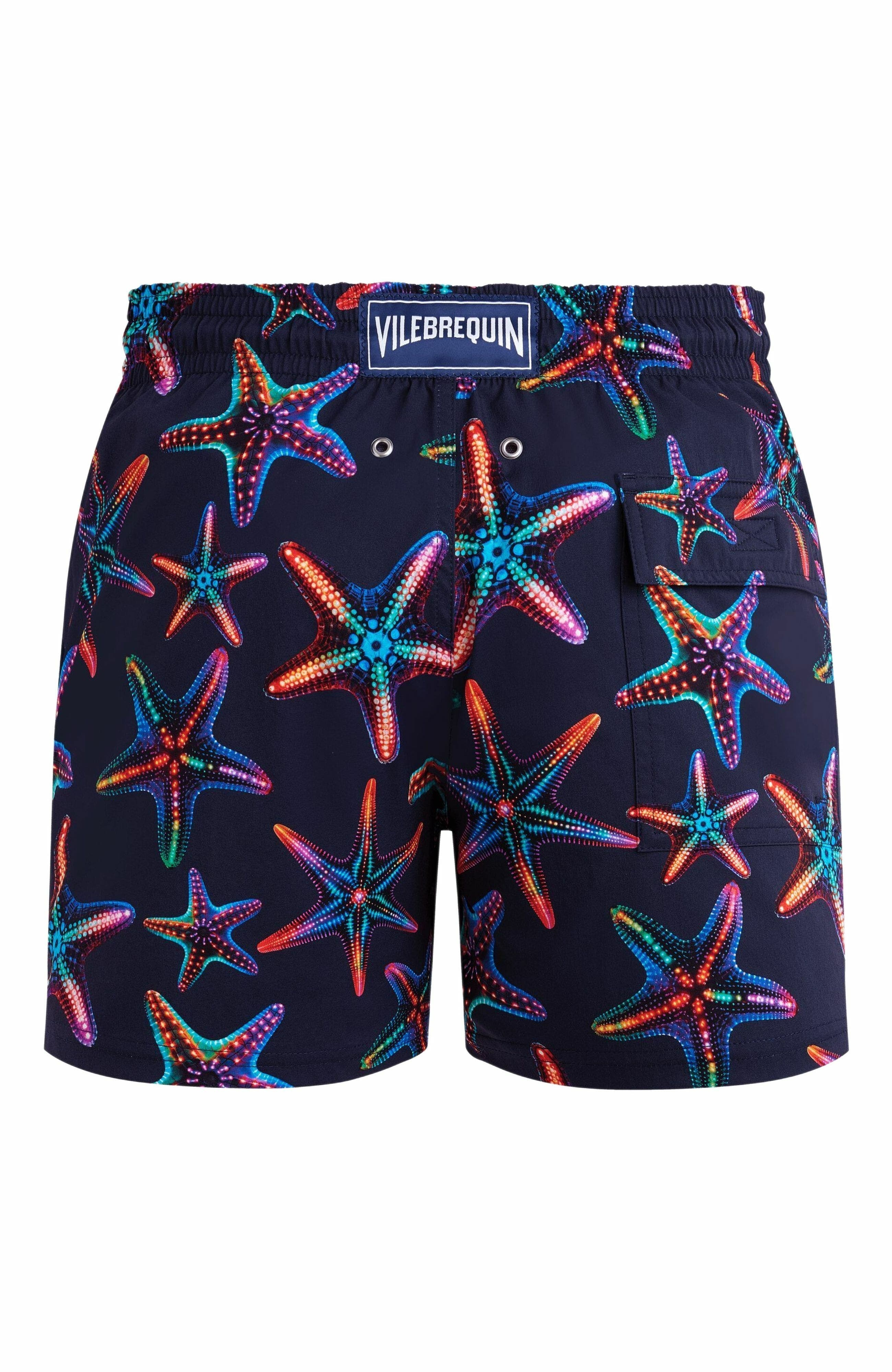 Vilebrequin Men's Disco Stars Stretch Short Swim Shorts in Bleu Marine at Nordstrom - 3
