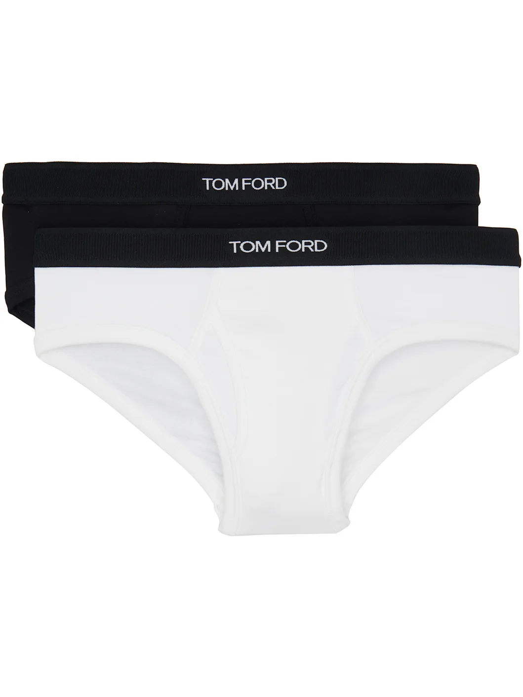 Two-Pack Black & White Cotton Briefs - 1