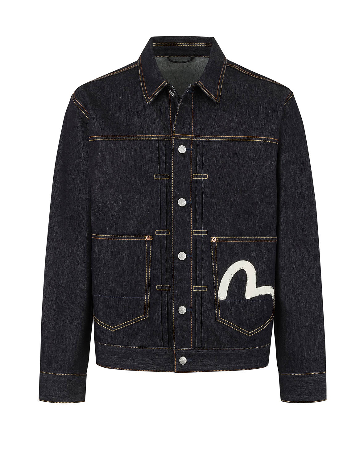 Ecru Seagull Print Relax Fit Denim Jacket - 12