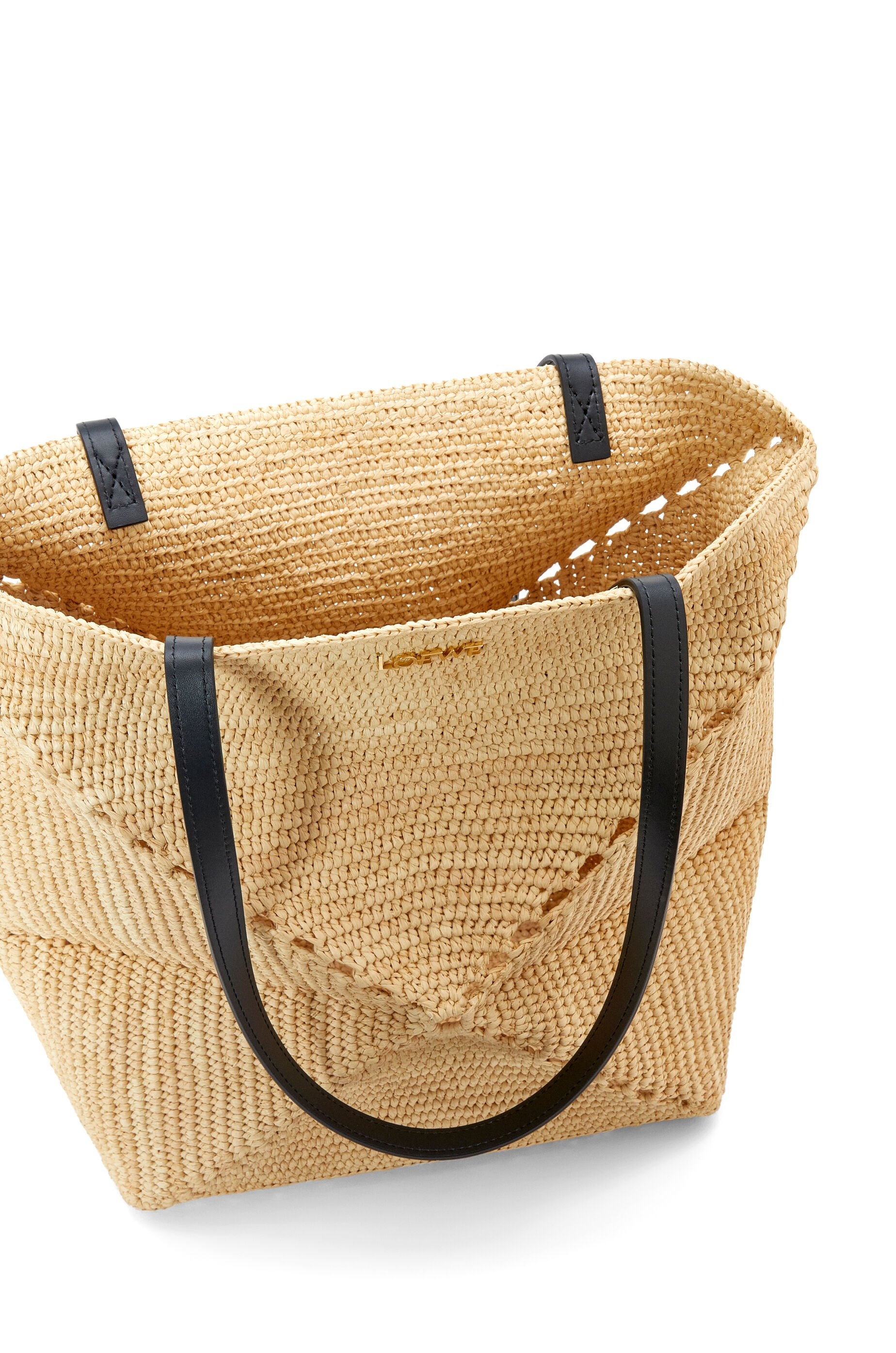 Puzzle Fold Tote in raffia - 9