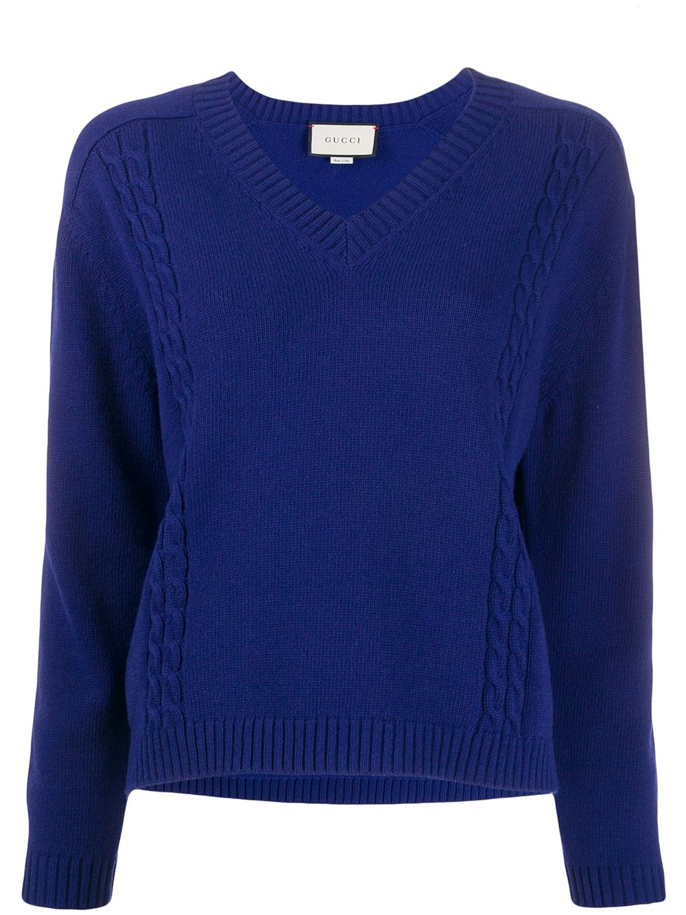 ribbed v-neck jumper - 1