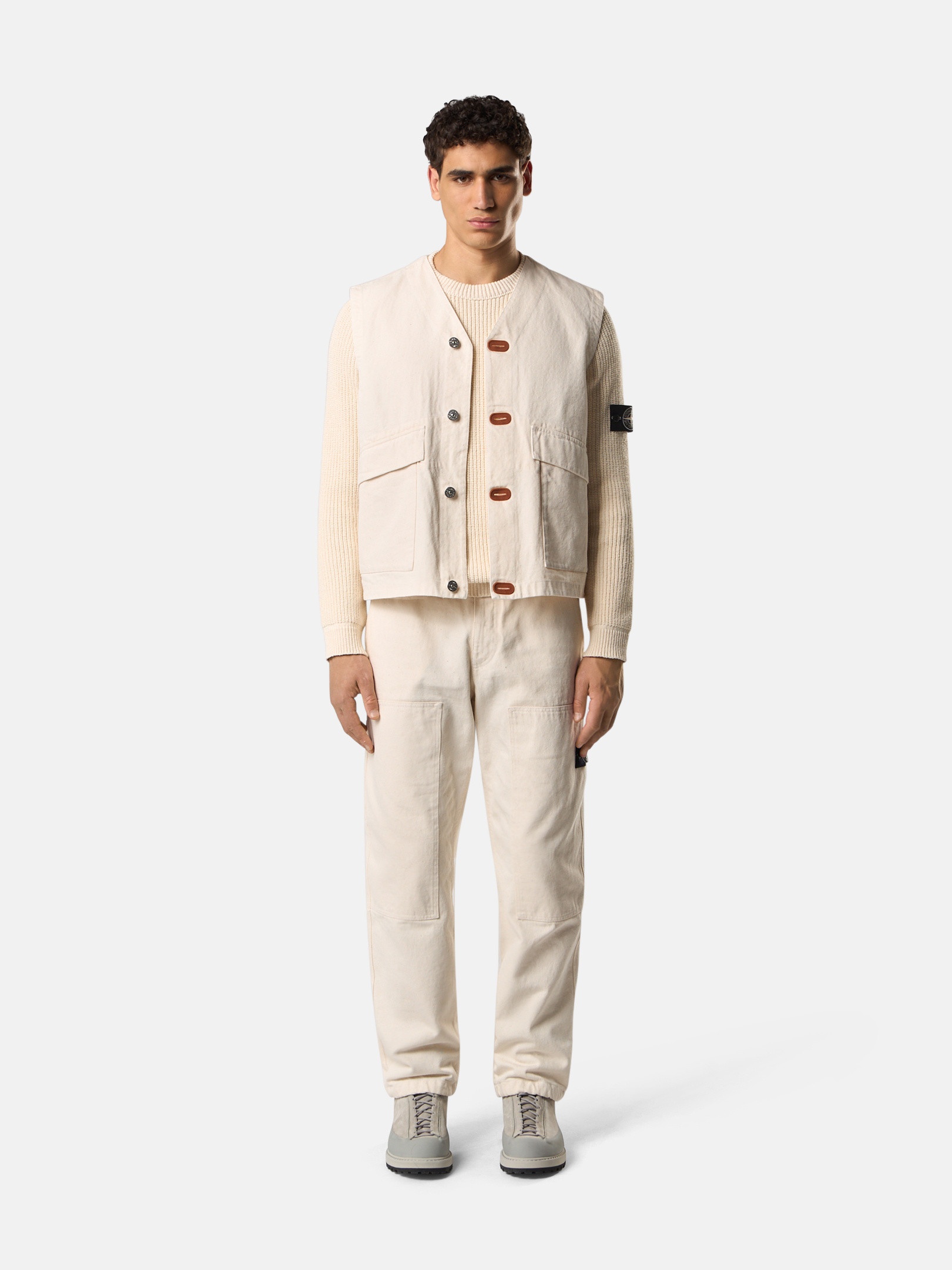 G100012 NATURAL COTTON GABARDINE_STONE ISLAND RAW BEAUTY - 3