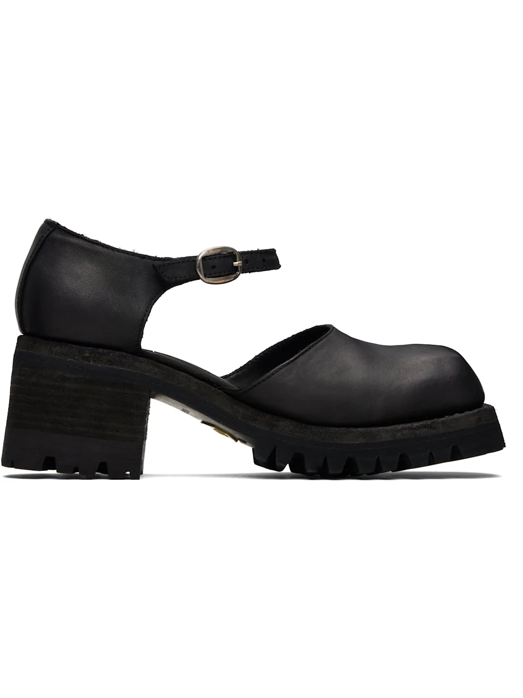 Black Soft Horse Mary Jane Loafers - 1