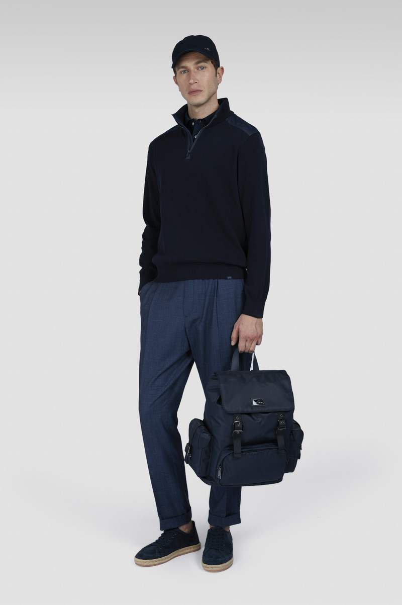 Paul & Shark SWEATER IN FRESH COTTON WITH DENIM DETAILS outlook