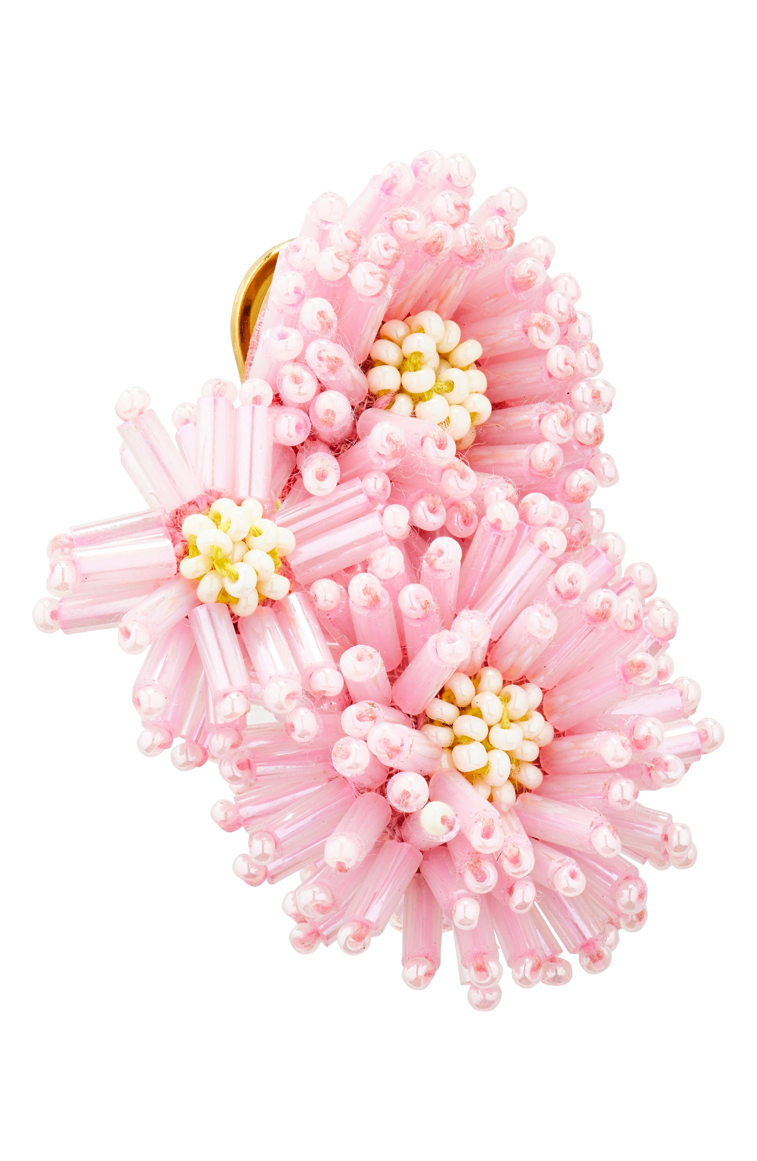 Oscar de la Renta Beaded Pompom Flower Clip-On Earrings in Lily at Nordstrom - 6