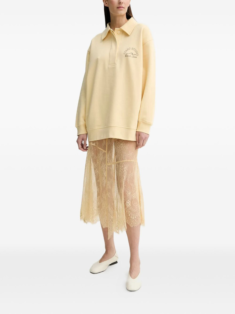 STAND STUDIO collared graphic top outlook