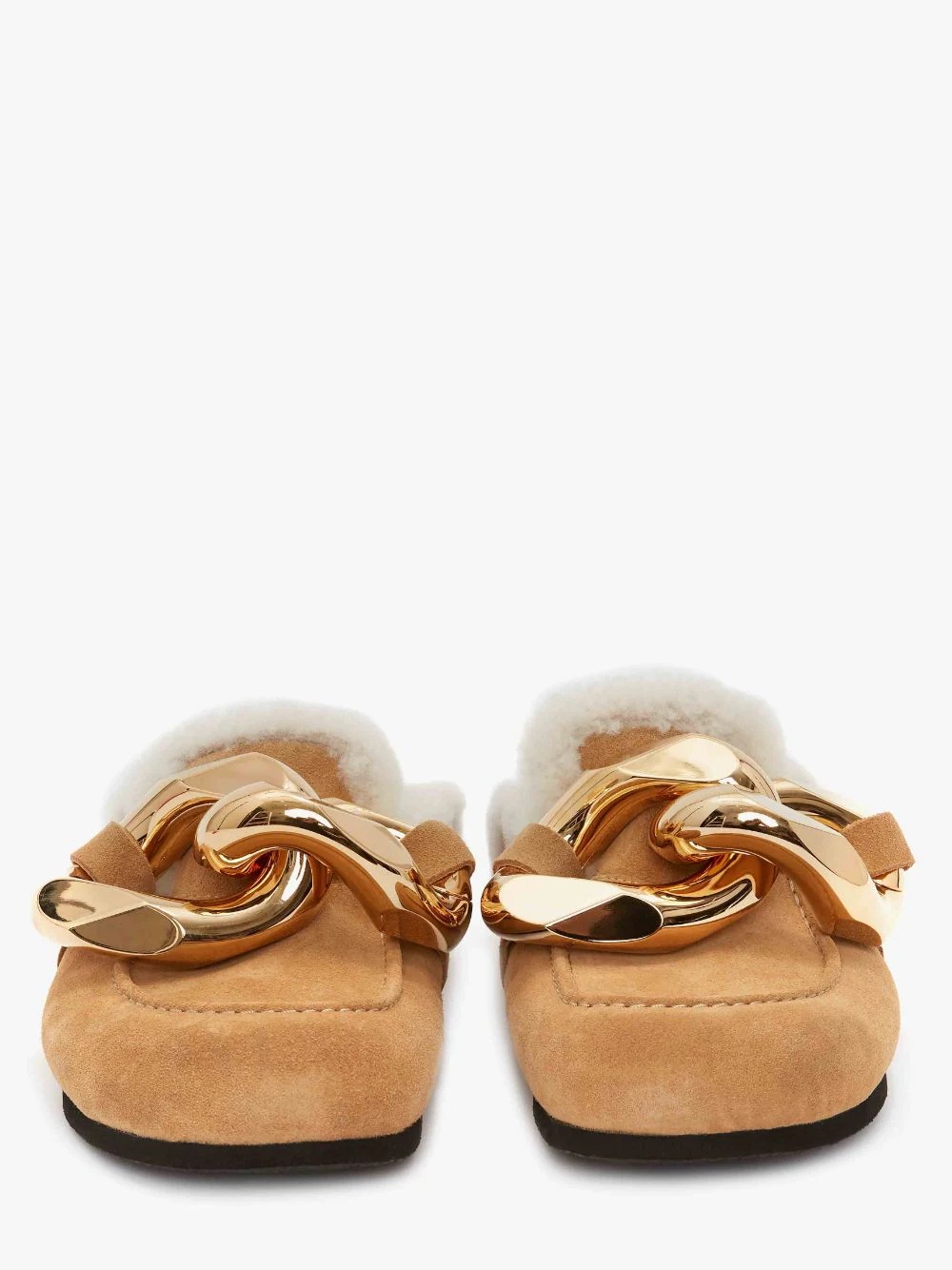 WOMEN’S SHEARLING CHAIN LOAFER MULES - 3