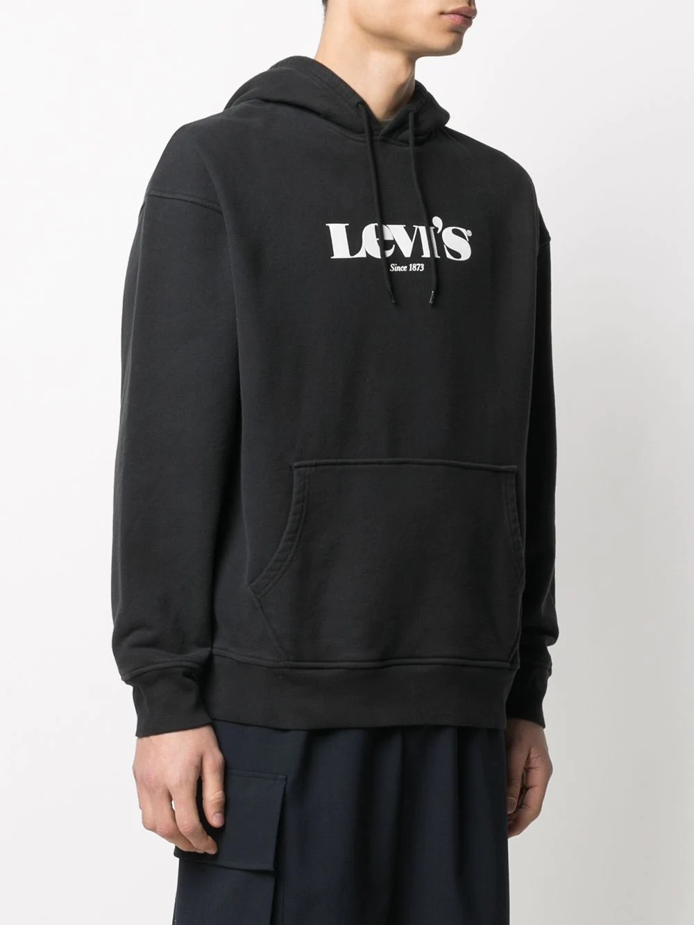 logo-print cotton hoodie - 3