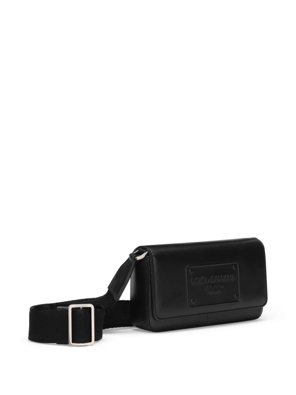 logo-embossed leather mini shoulder bag - 4
