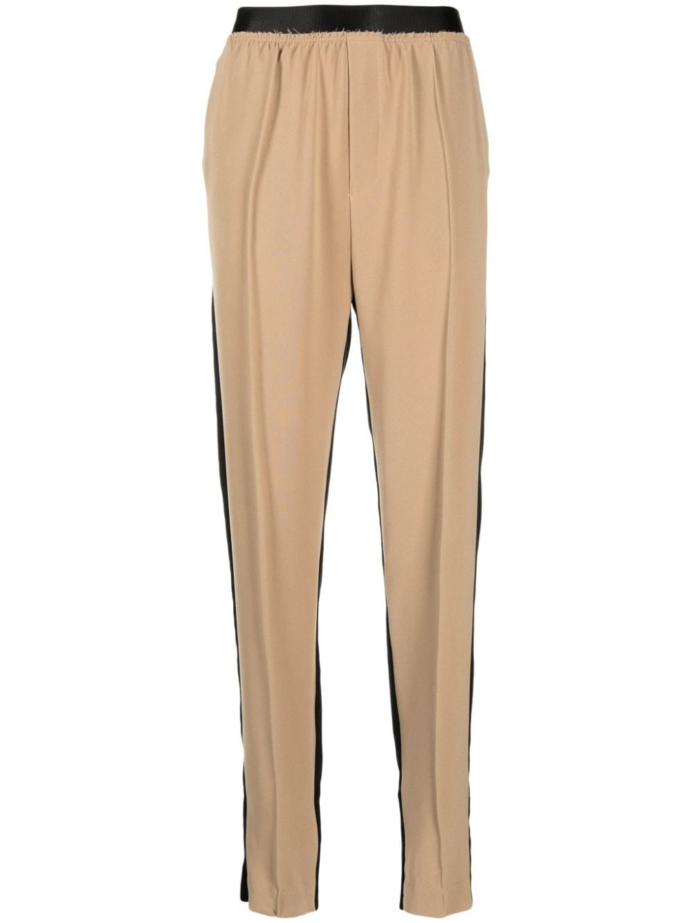 colour-block cotton trousers - 1