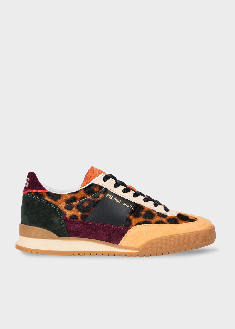 Women's Leather Leopard 'Dover' Retro Gum Trainers 1