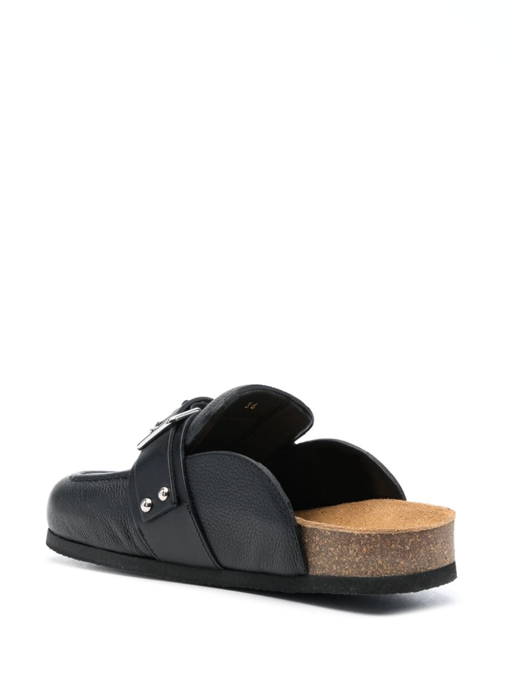 padlock-detail leather mules - 4