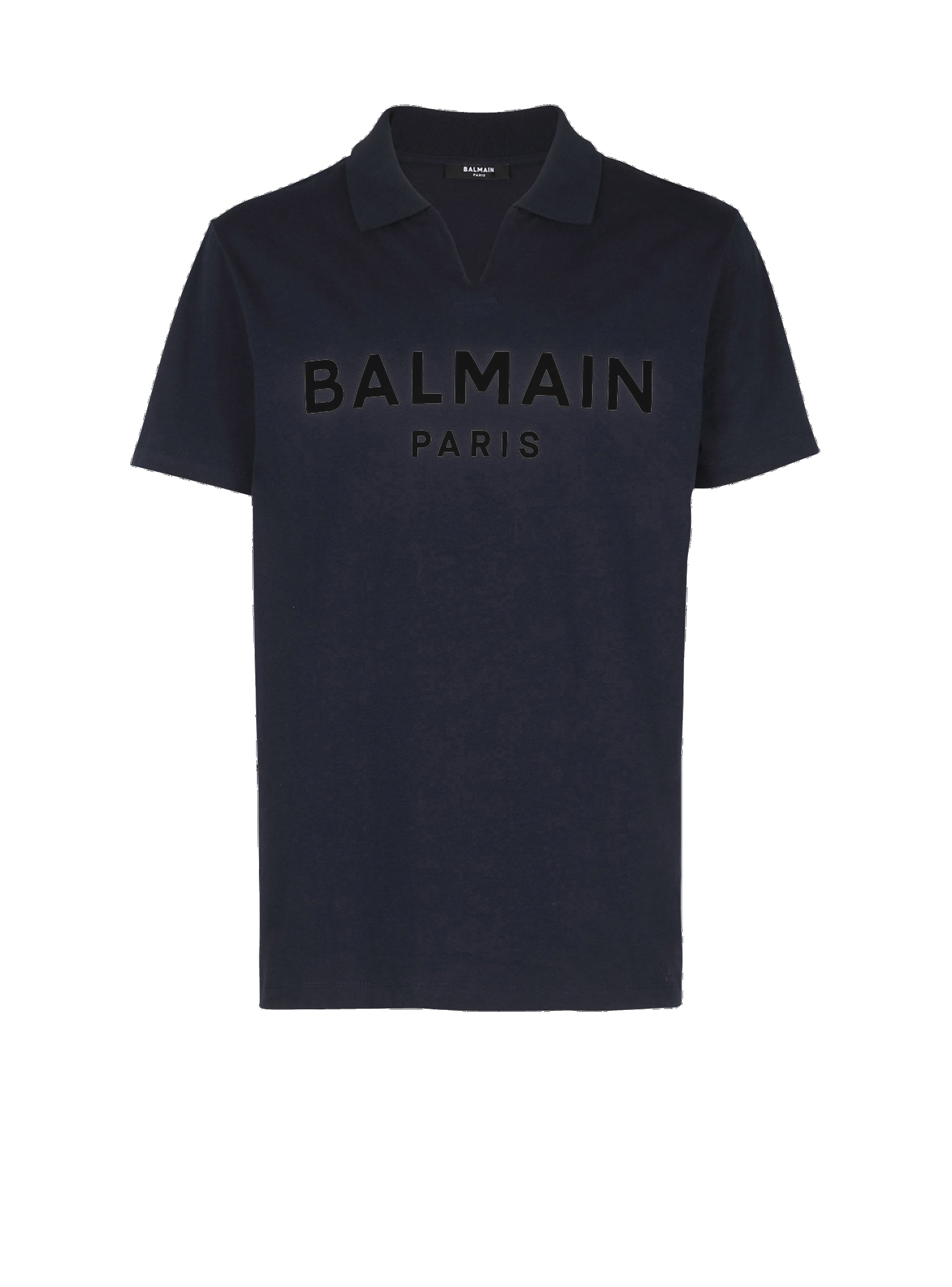Eeco-designed cotton polo with black Balmain logo print - 1