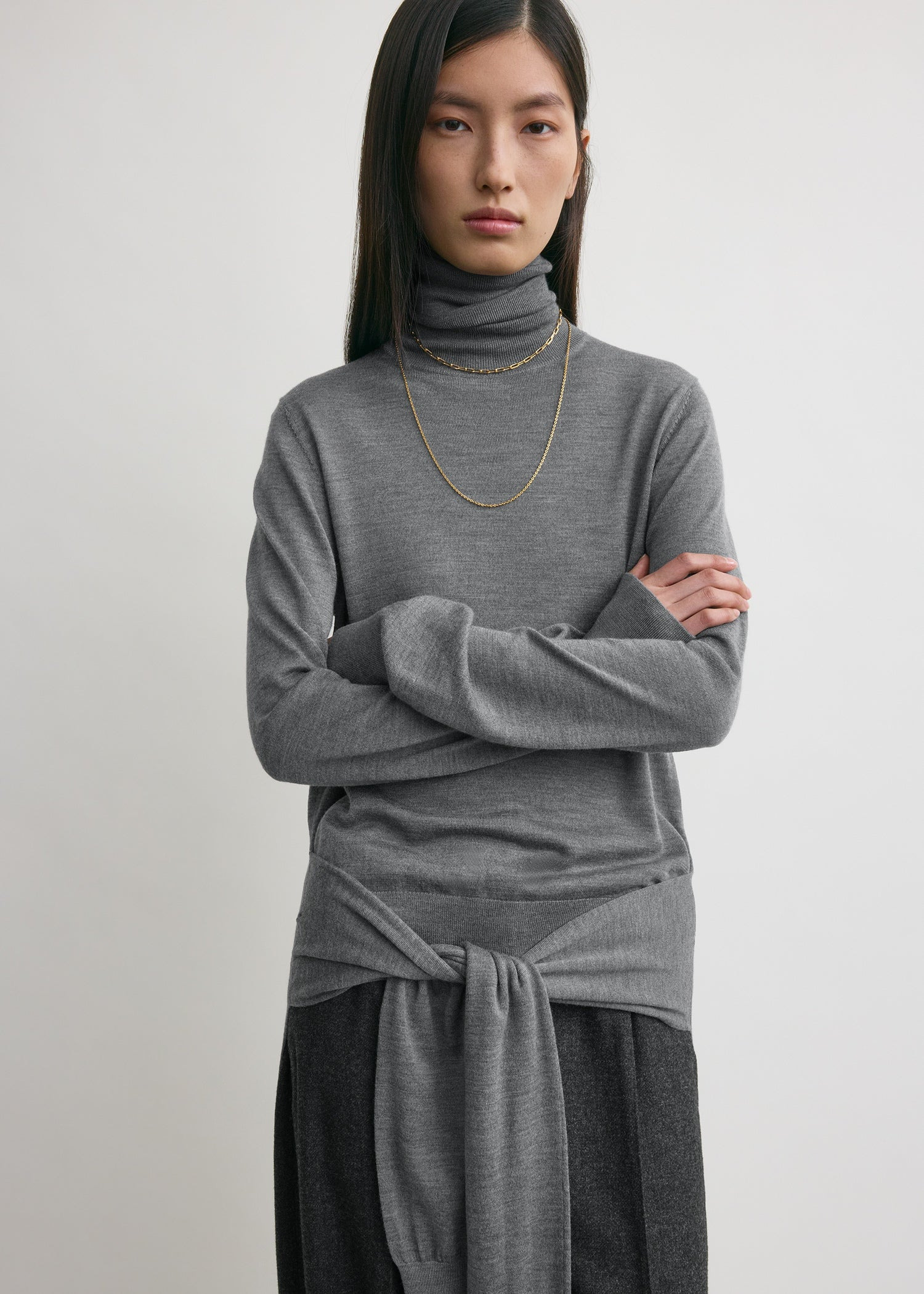Double-sleeve turtleneck mid grey - 5