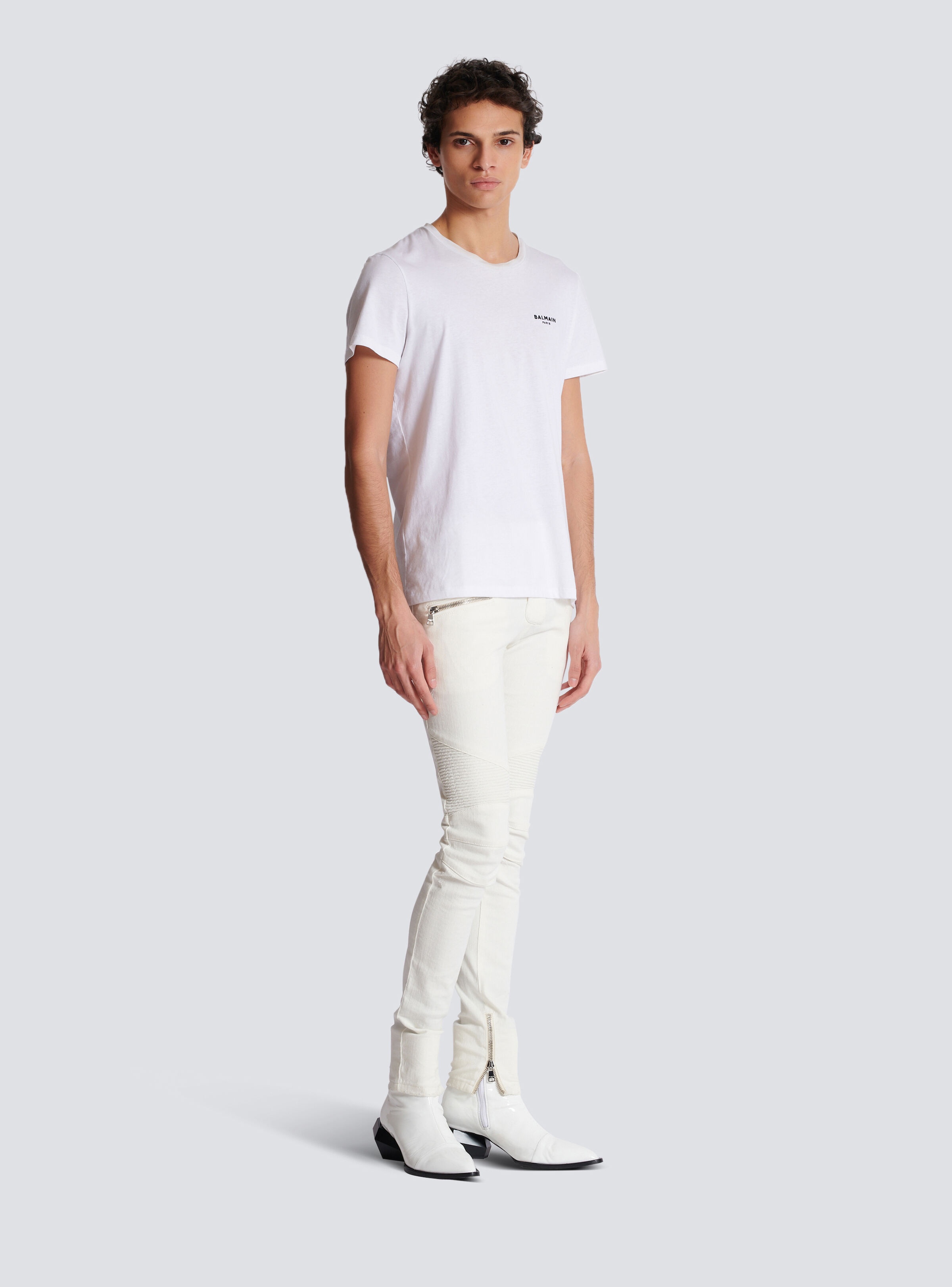 Balmain Paris flocked short-sleeved T-shirt - 3