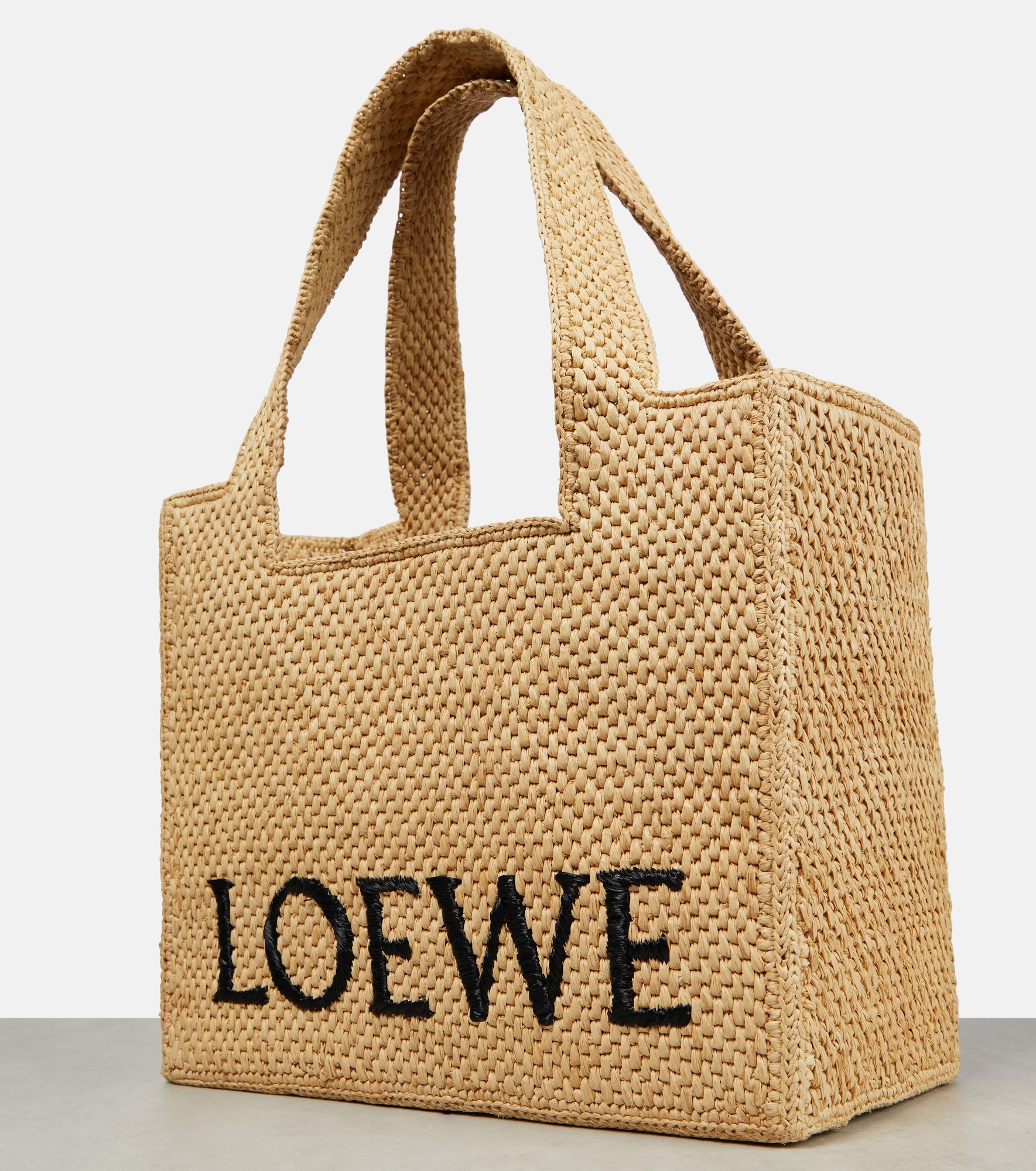 Paula's Ibiza Medium logo raffia tote bag - 6