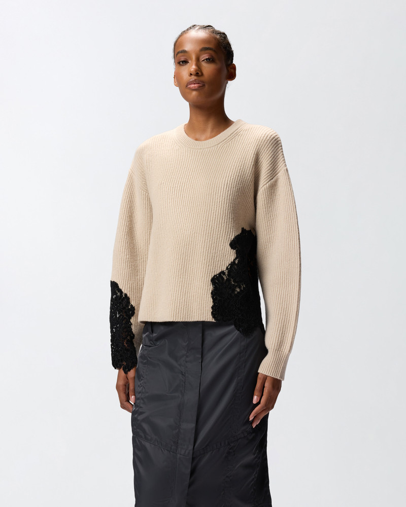 PINKO CREW-NECK SWEATER WITH LACE outlook