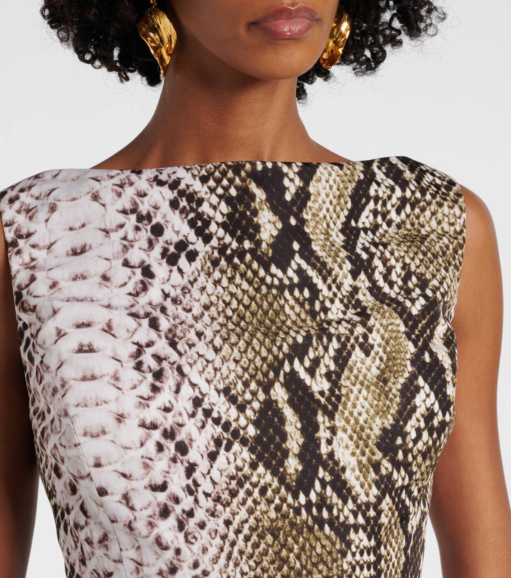 Snake-print faille minidress - 4