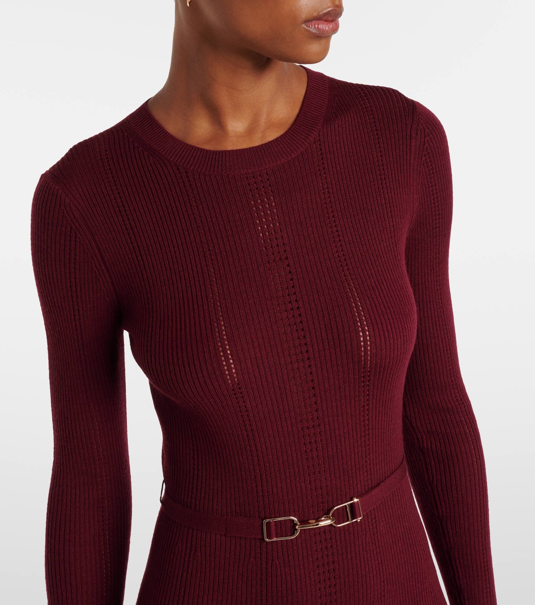 Imagene belted wool midi dress - 4