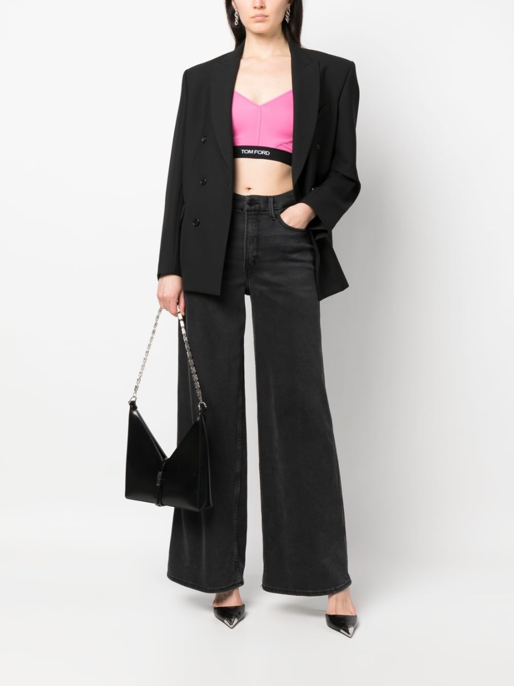 logo-trim stretch bralette - 2