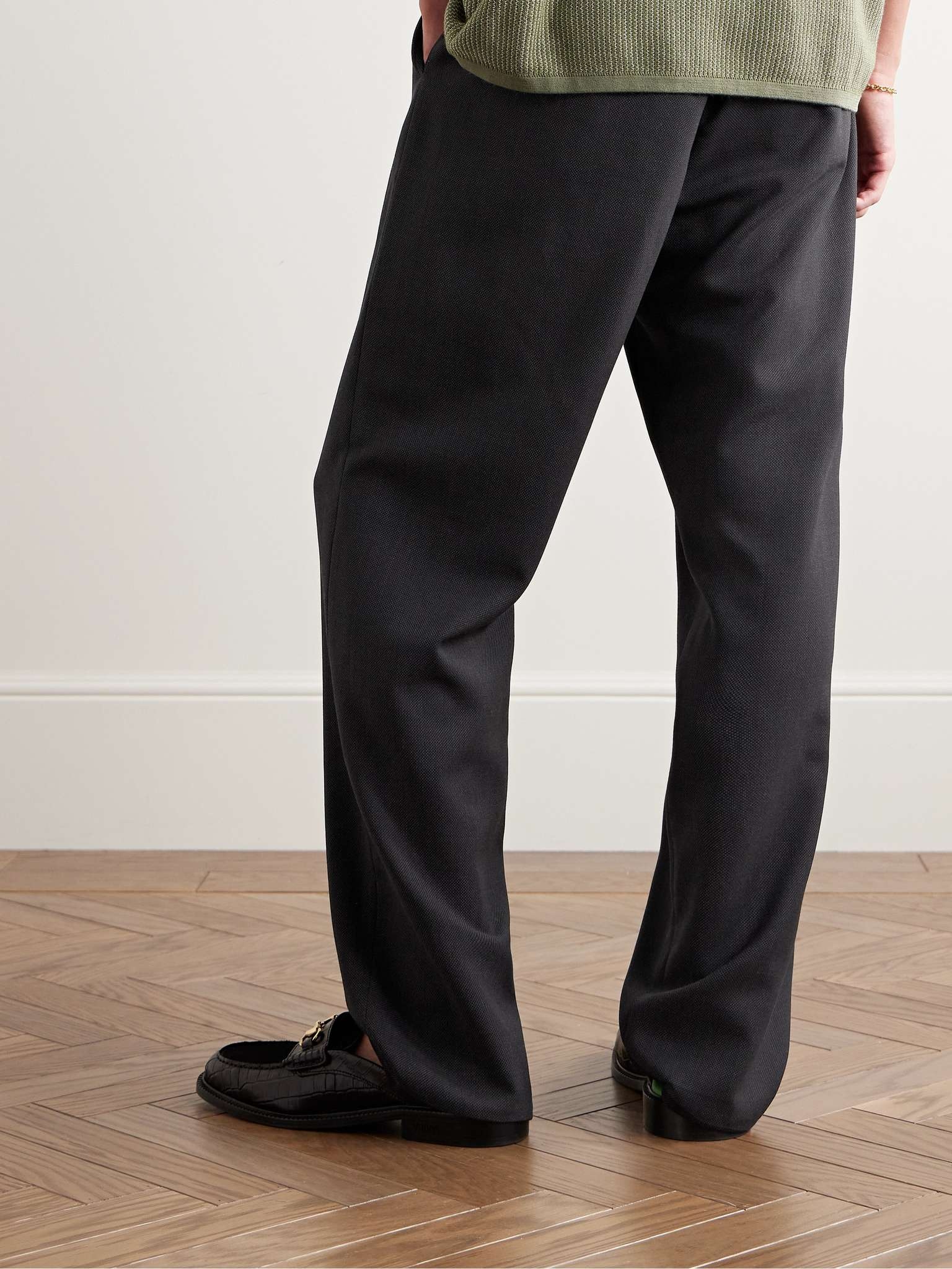 Bradford Straight-Leg Wool-Blend Piqué Drawstring Trousers - 4