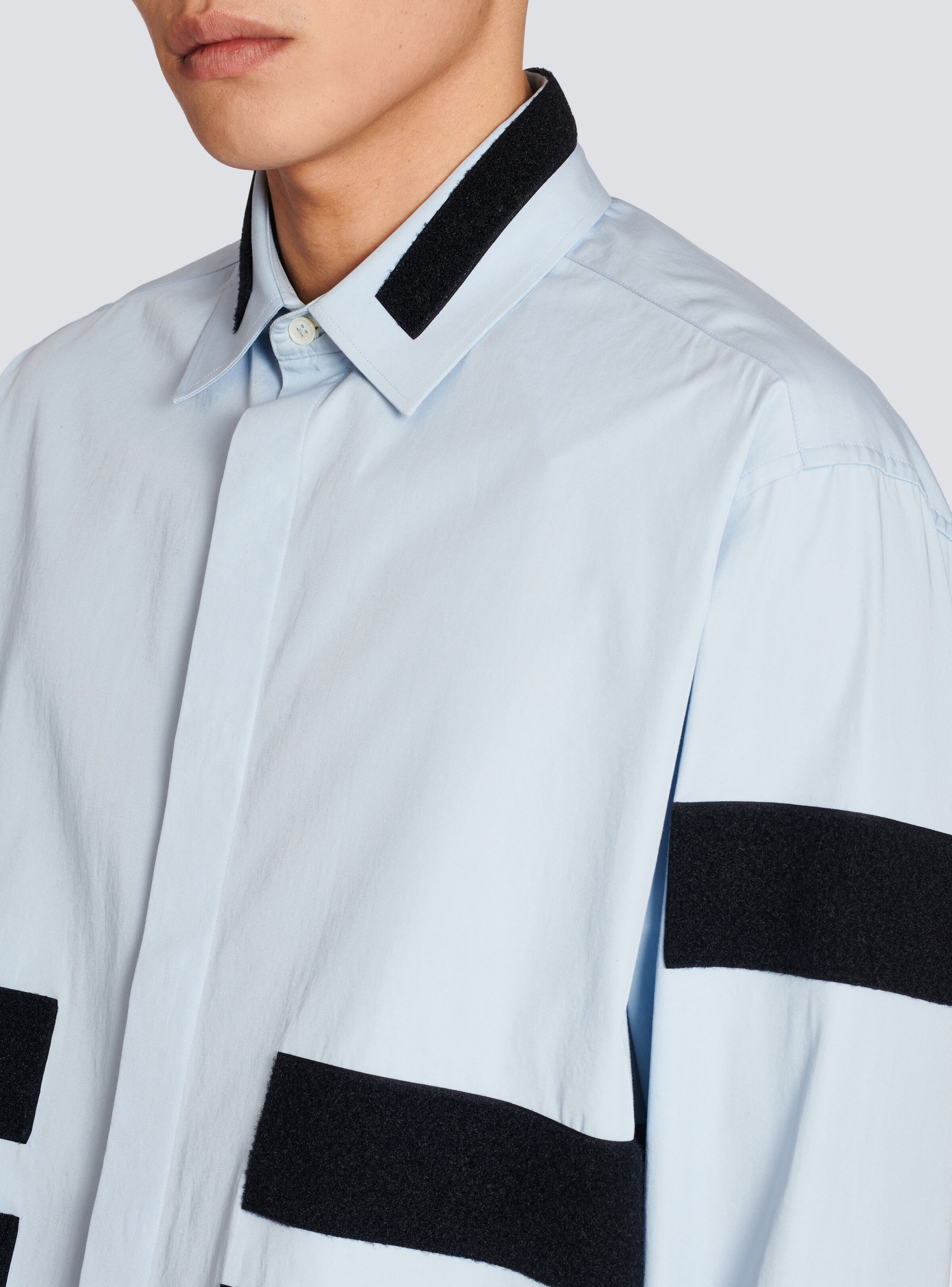 Cotton shirt with velcro stripes - 7