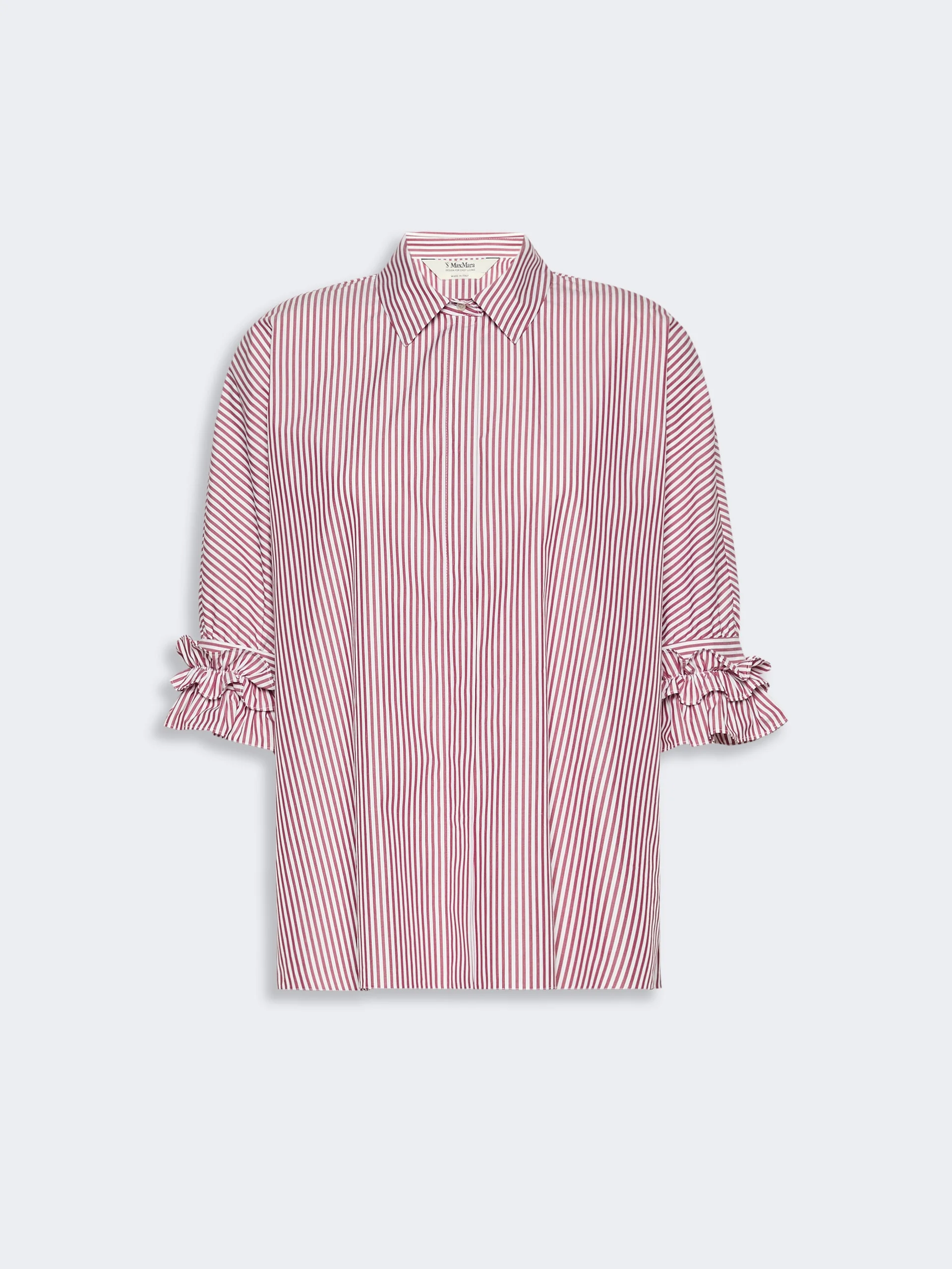 NEBBIE Cotton poplin shirt - BORDEAUX - 1