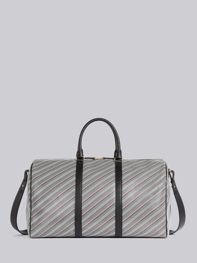 Medium Grey Monogram Coated Canvas Leather Shoulder Strap Holdall Bag 4