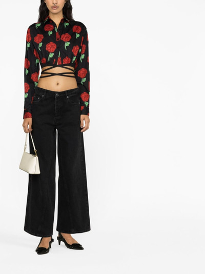 VERSACE JEANS COUTURE floral-print cropped blouse outlook