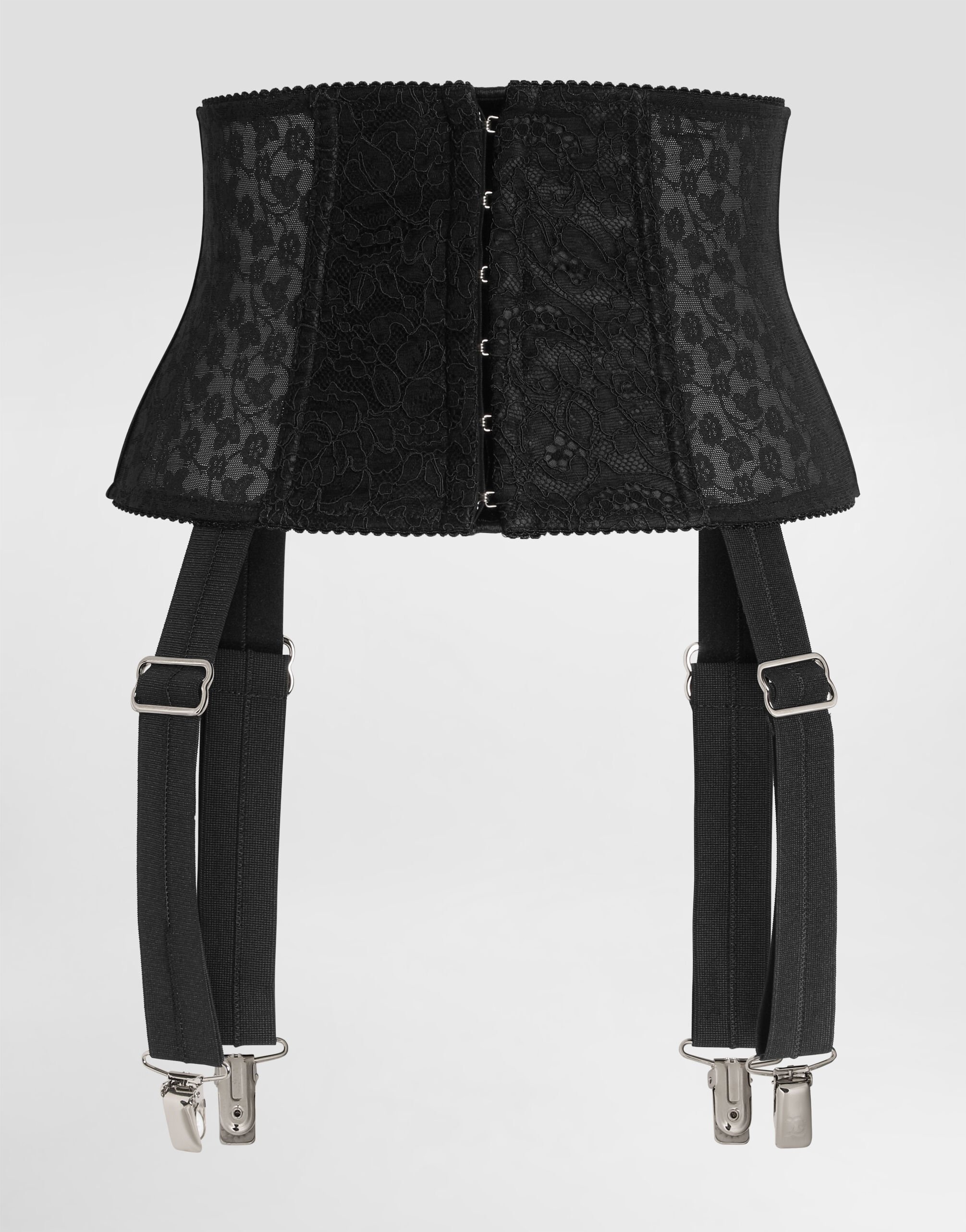 Stretch marquisette corset belt with garters - 2