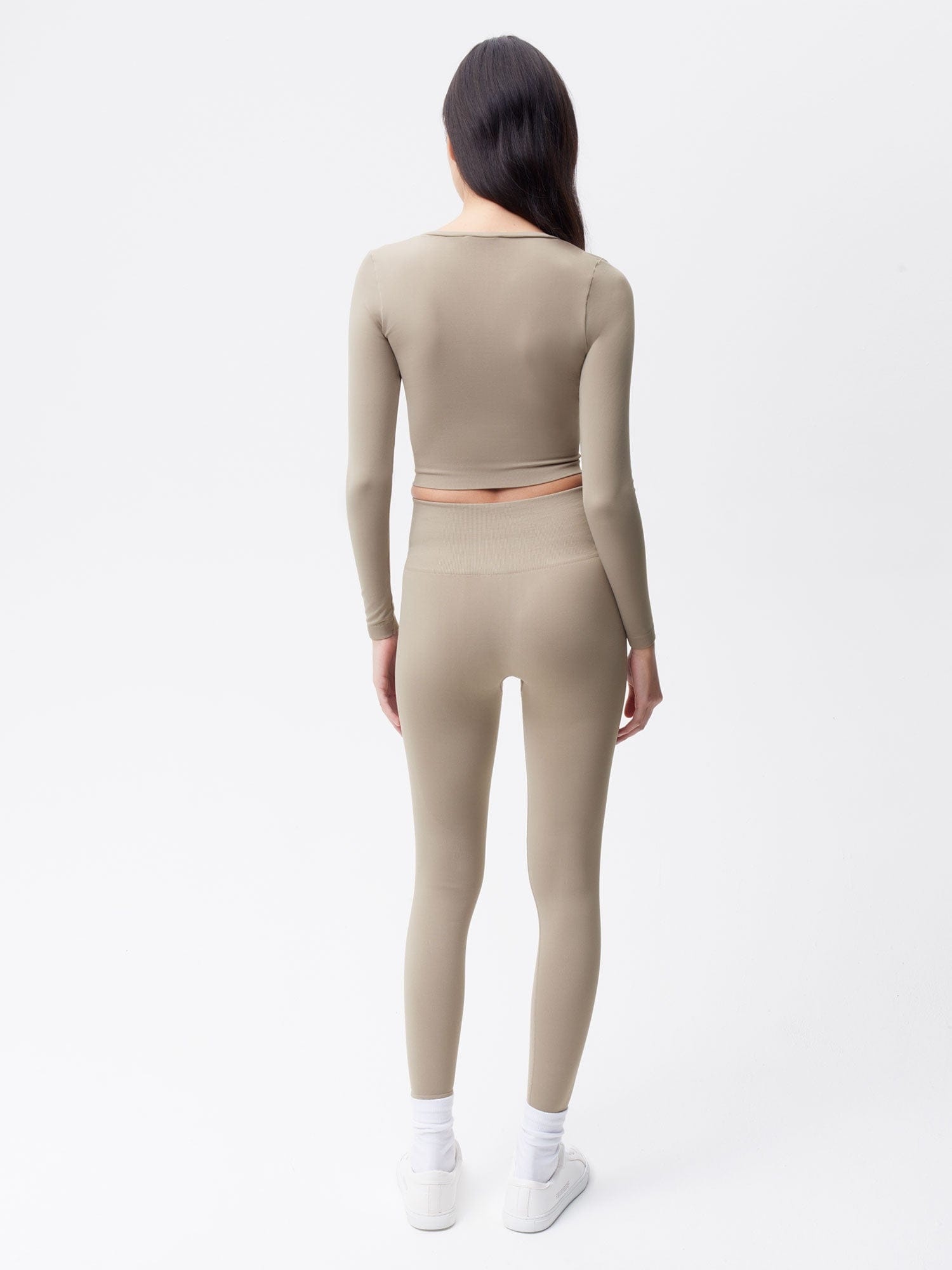Women's Plant-Stretch Compressive Leggings - Taupe - 3