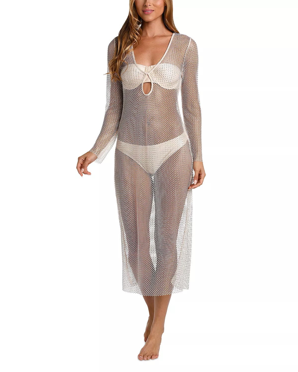 Sara Crochet Studded Cover Up Maxi Dress - 1