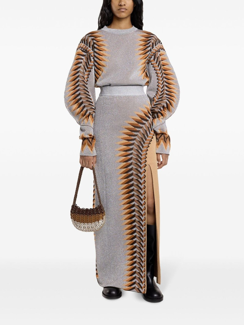 rabanne lurex-jacquard long skirt outlook
