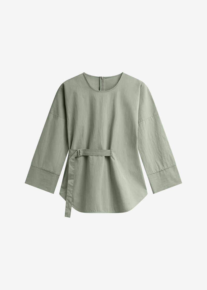 Ames Belted Top - Sage 1
