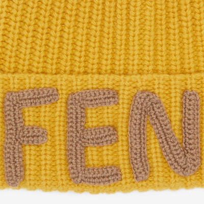 FENDI Yellow wool beanie outlook