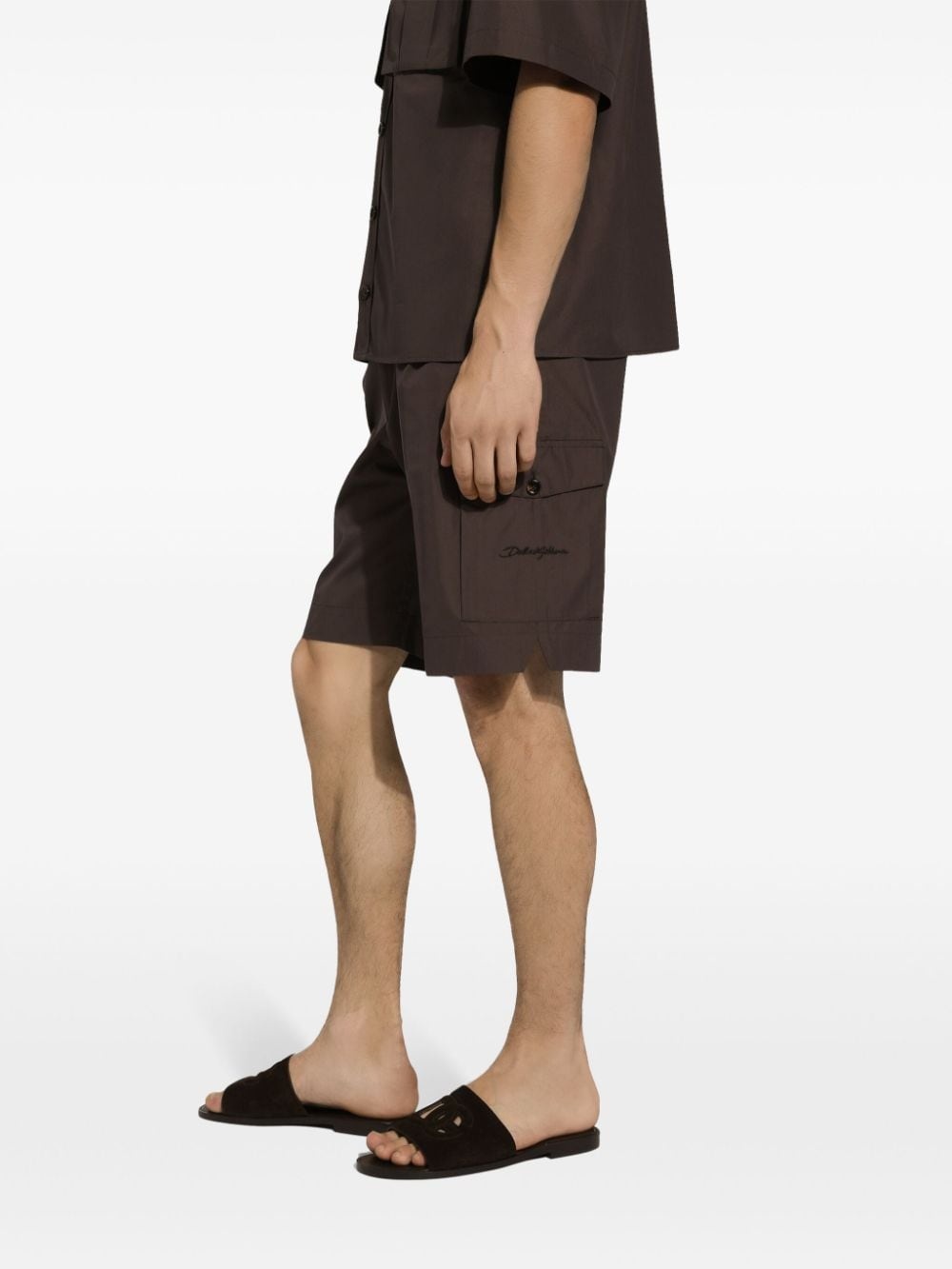 straight-leg cotton cargo shorts - 5