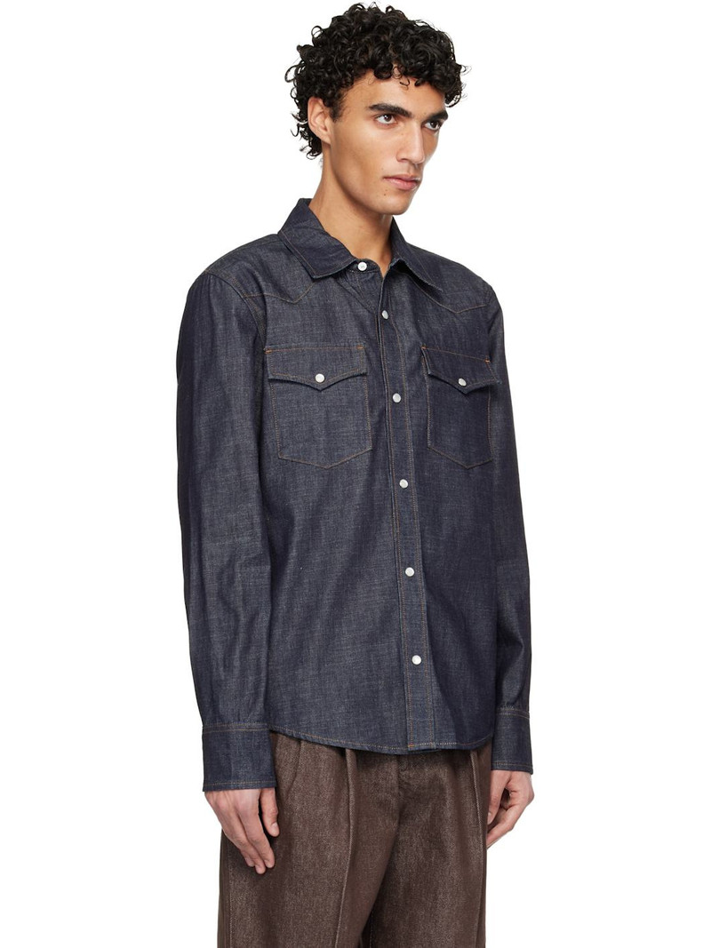 A.P.C. Navy Western Denim Shirt outlook