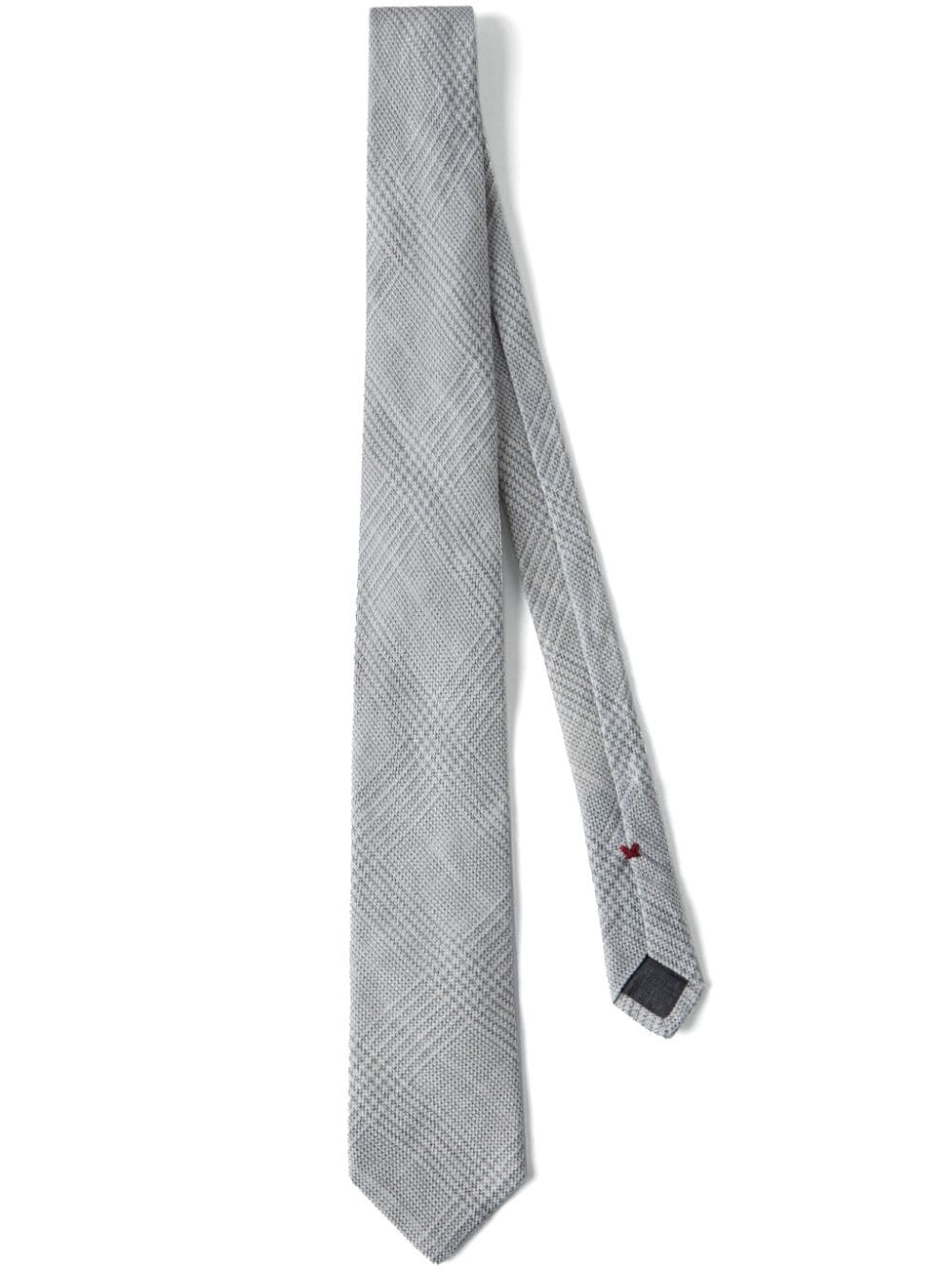 check-pattern pointed-tip tie - 1