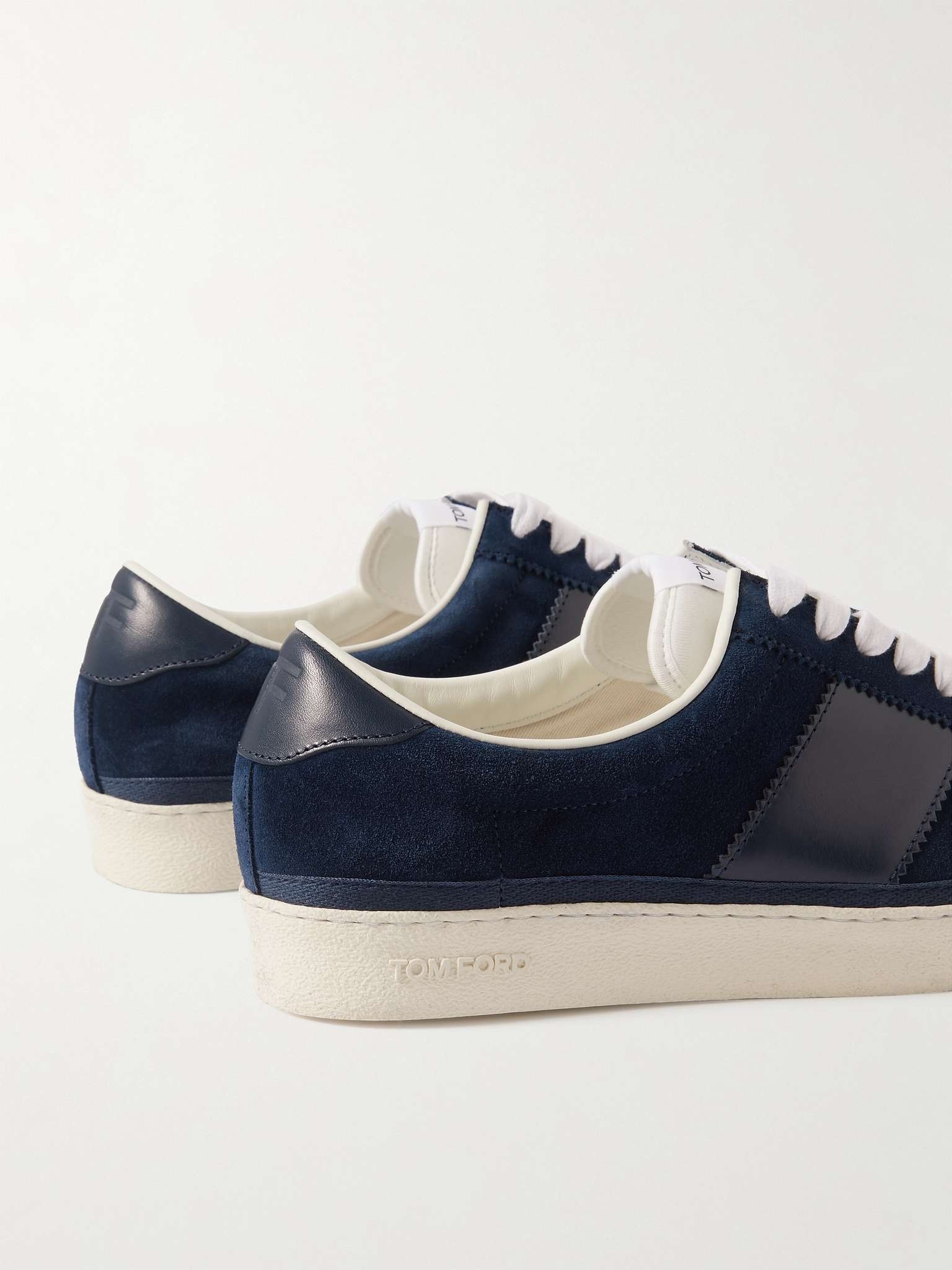 Bannister Leather-Trimmed Suede Sneakers - 5