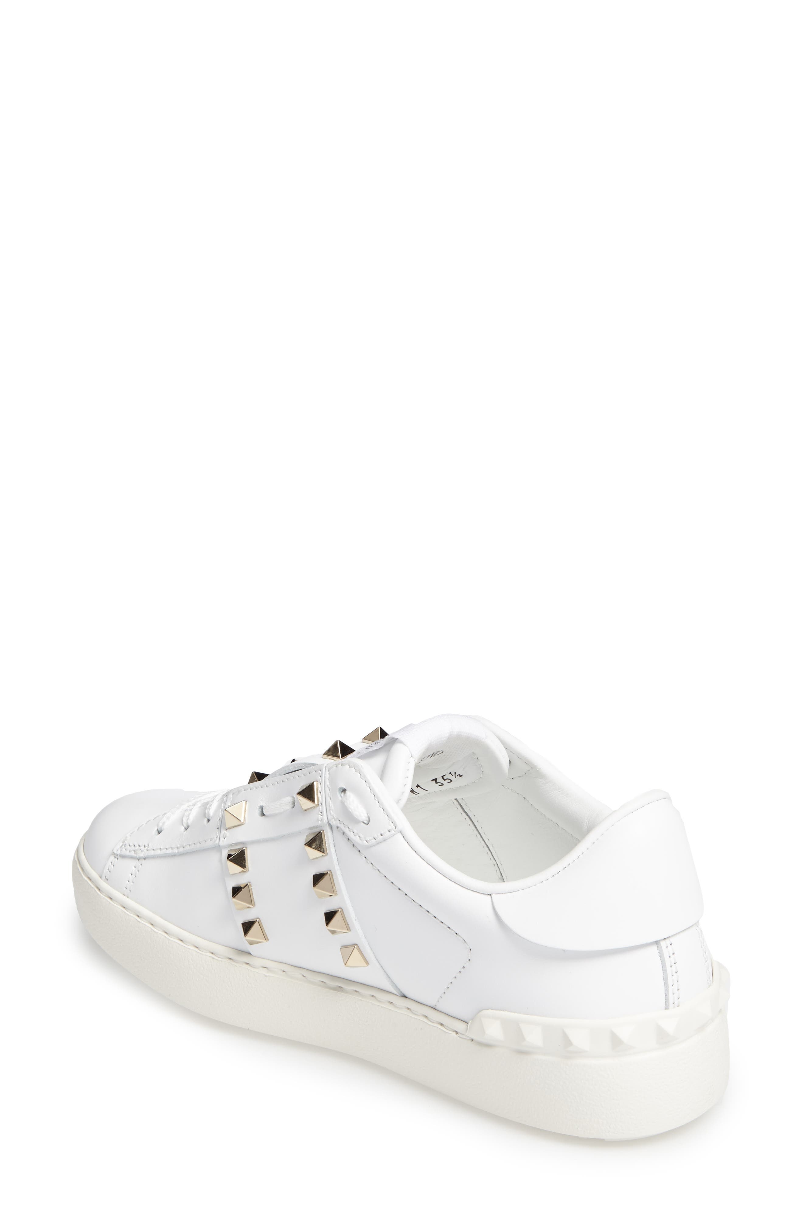 Valentino Garavani Rockstud Sneaker in White Leather at Nordstrom - 2