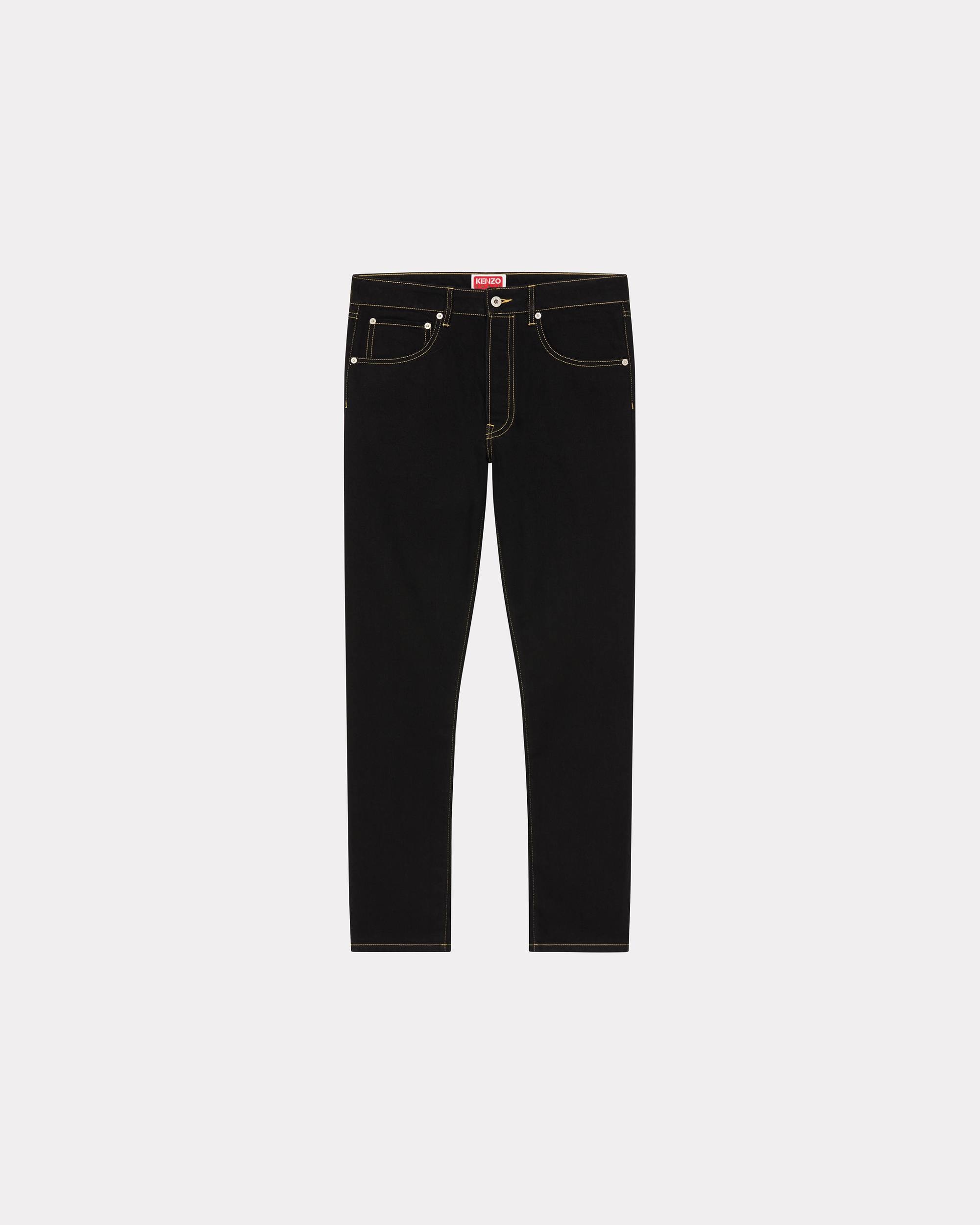 'KENZO Drawn Varsity' embroidered Bara slim-fit jeans - 1
